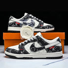 Custom Dunk Black And White LV Pattern