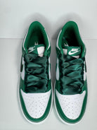 Custom Dunk Green White Rhinestones Satin Laces