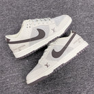 Custom Dunk Off - White Khaki With LV Logo