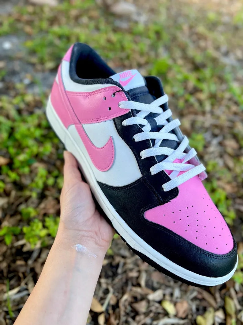 Custom Dunk Pink Black White Color