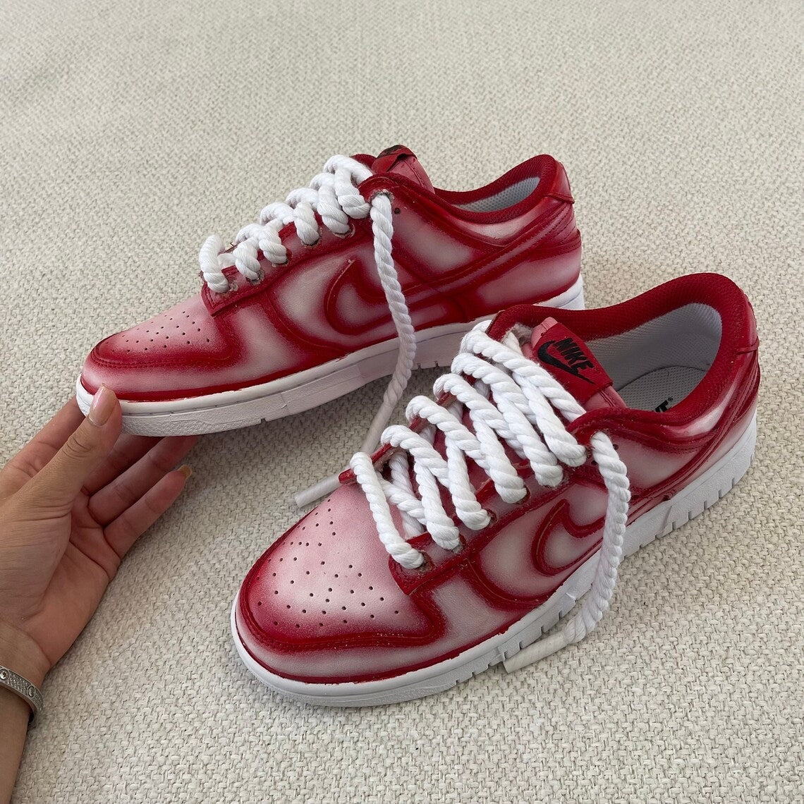 Custom Dunk Red Rope Laces