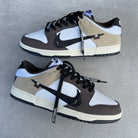 Custom Dunk White Brown Khaki-shecustomize