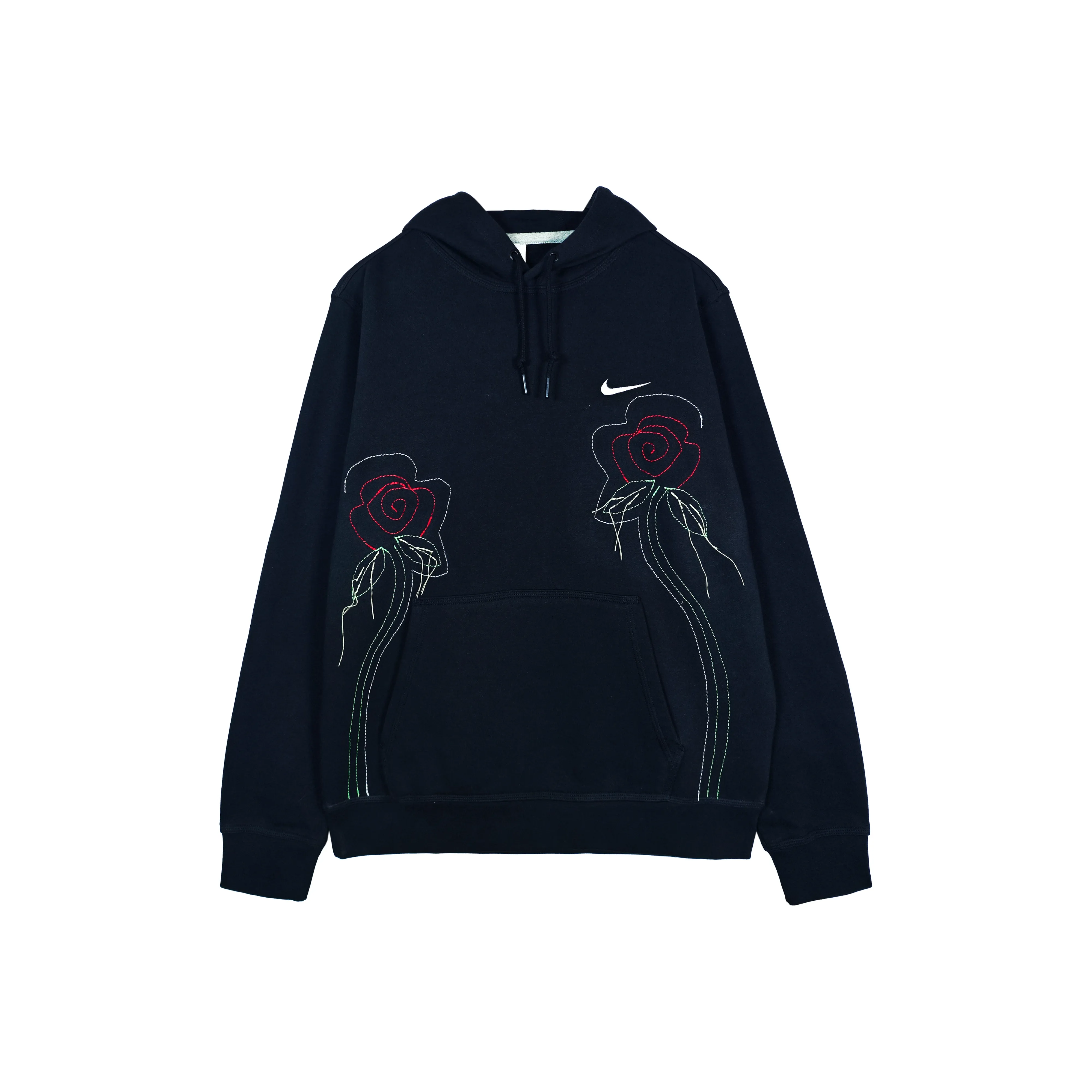 Custom Embroidery Nike Sweatshirt Black Rose Design
