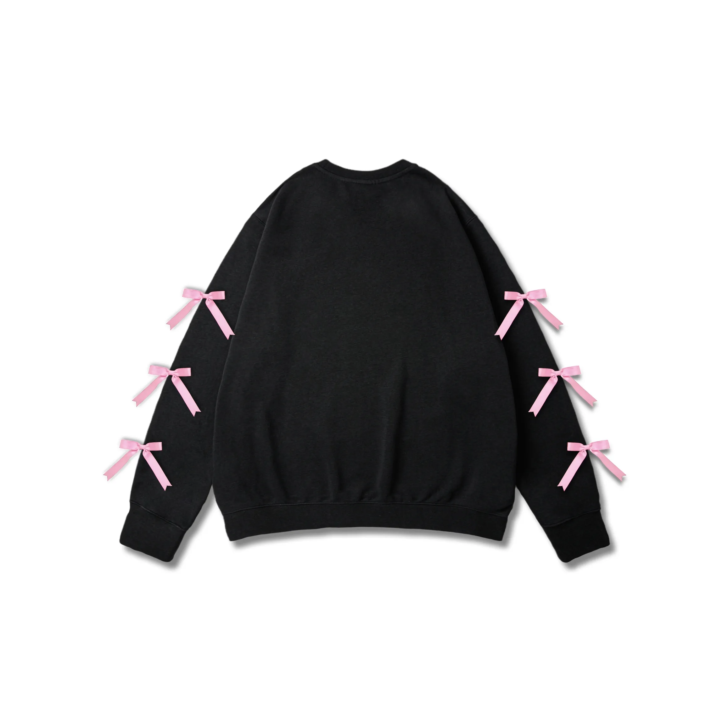 Custom Embroidery Nike Sweatshirt Black With Pink Bows