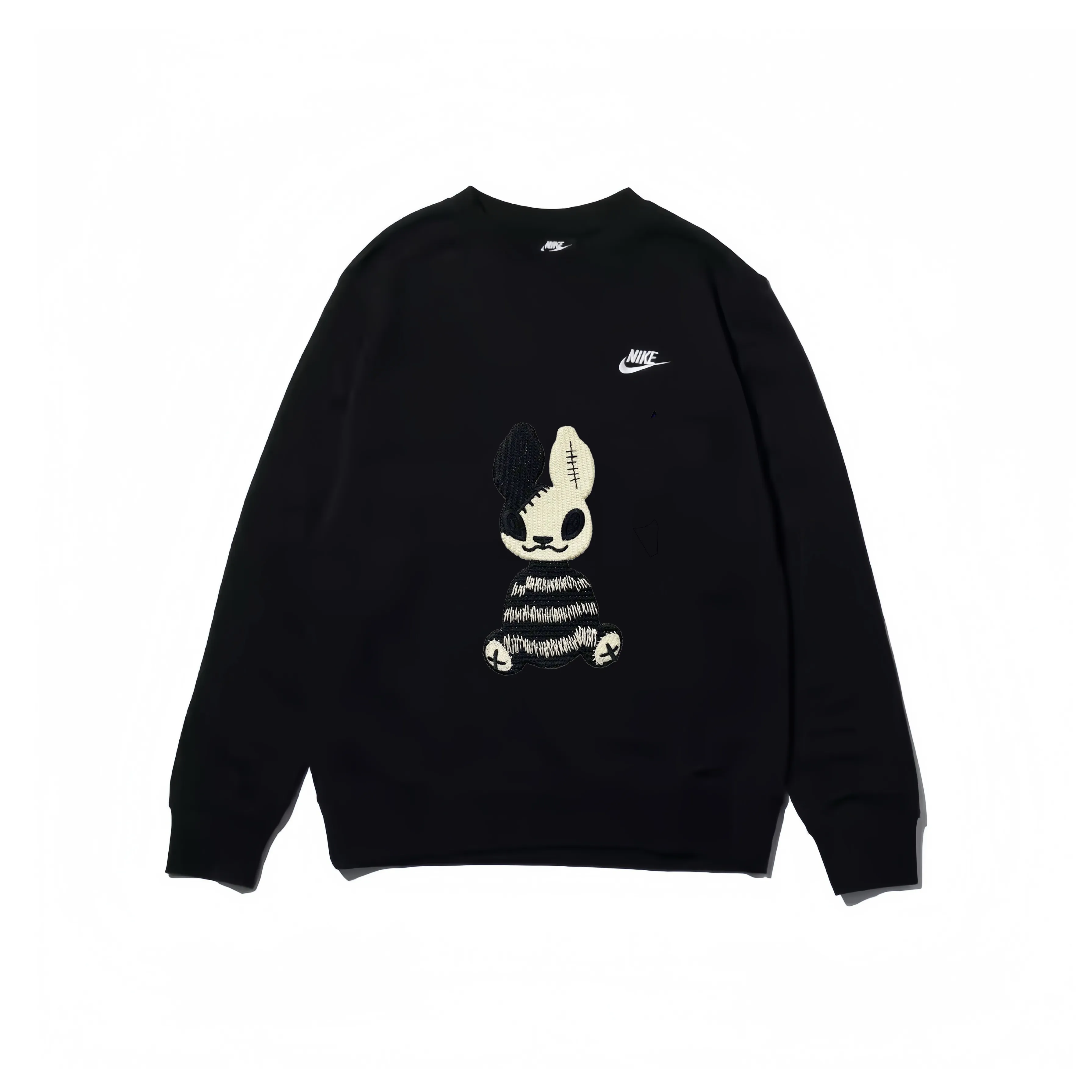 Custom Embroidery Nike Sweatshirt With Black Bunny Motif