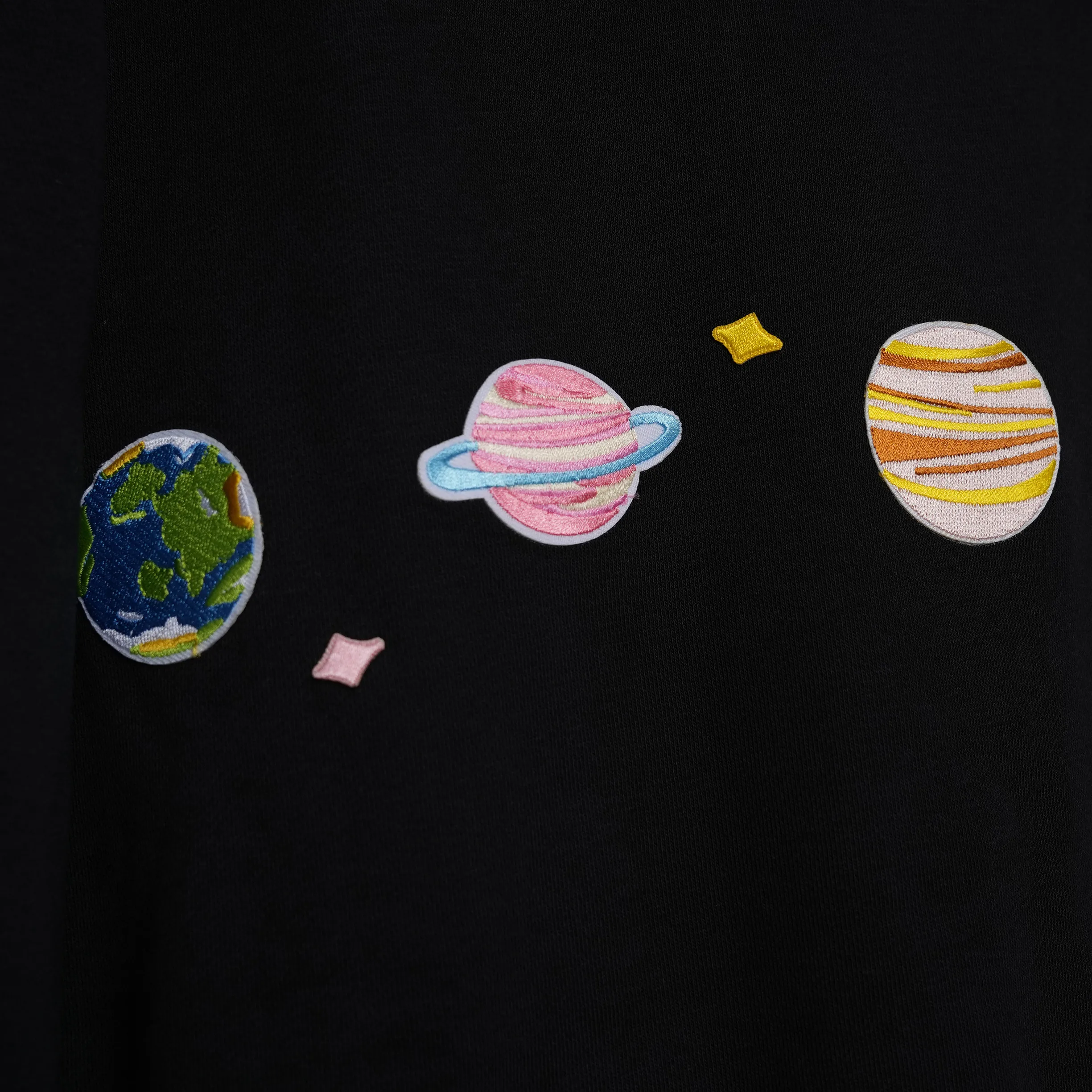 Custom Nike Sweatshirt Black Colorful Planets Design