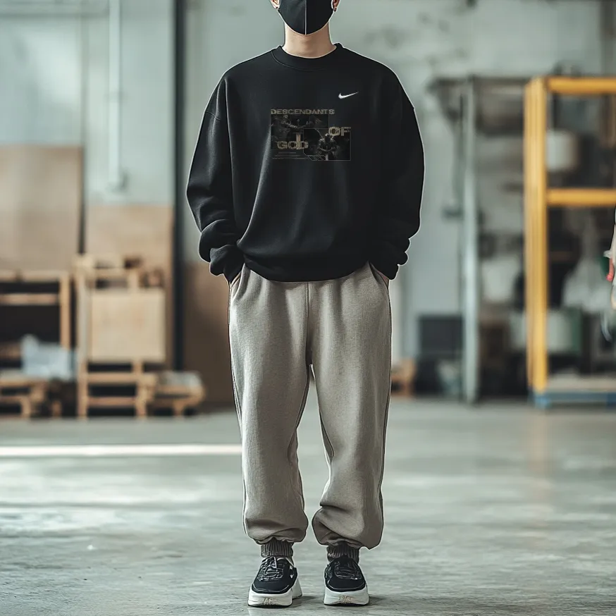 Custom Nike Sweatshirt Black Descendants of God Print