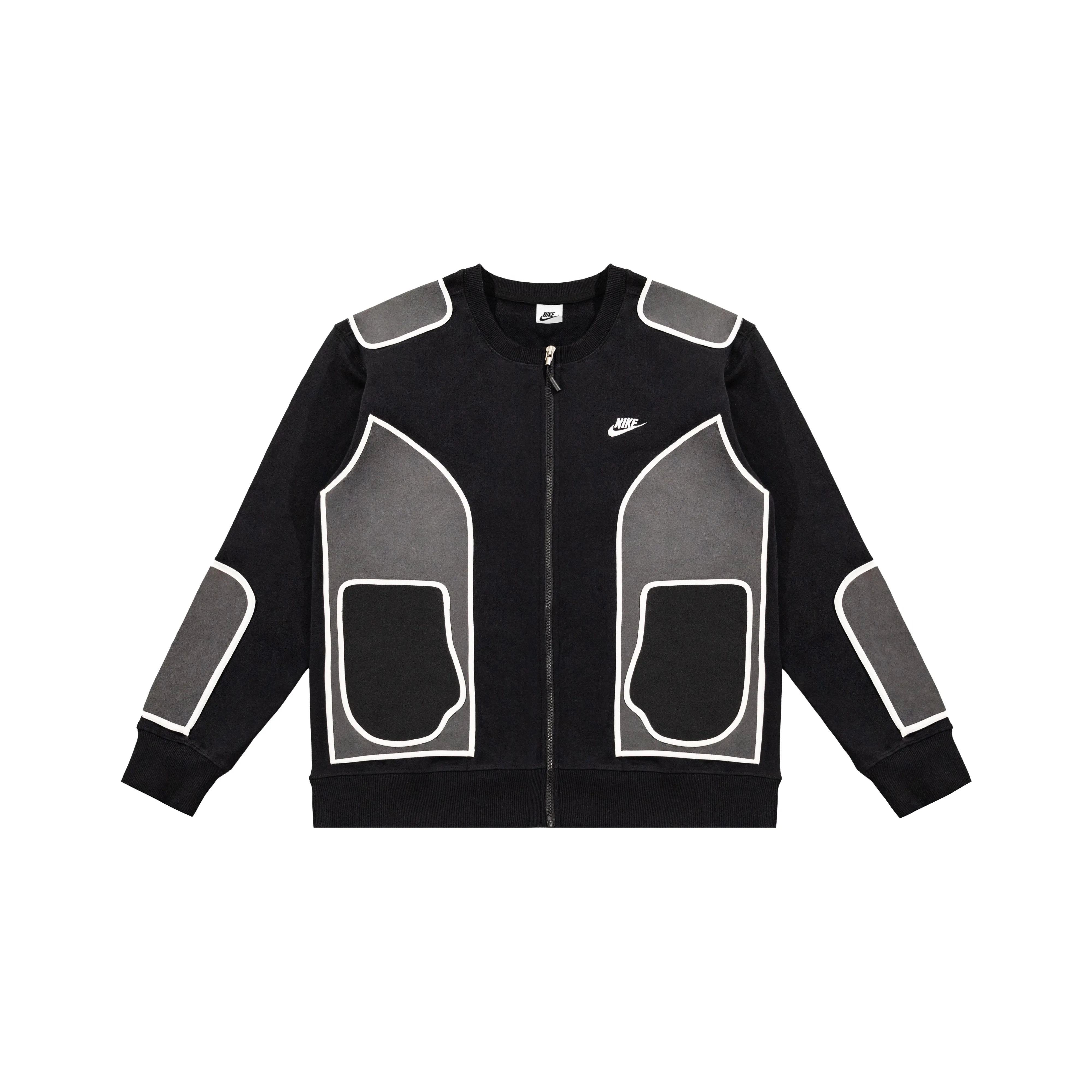 Custom Nike Sweatshirt Black Gray With White Outline Pattern