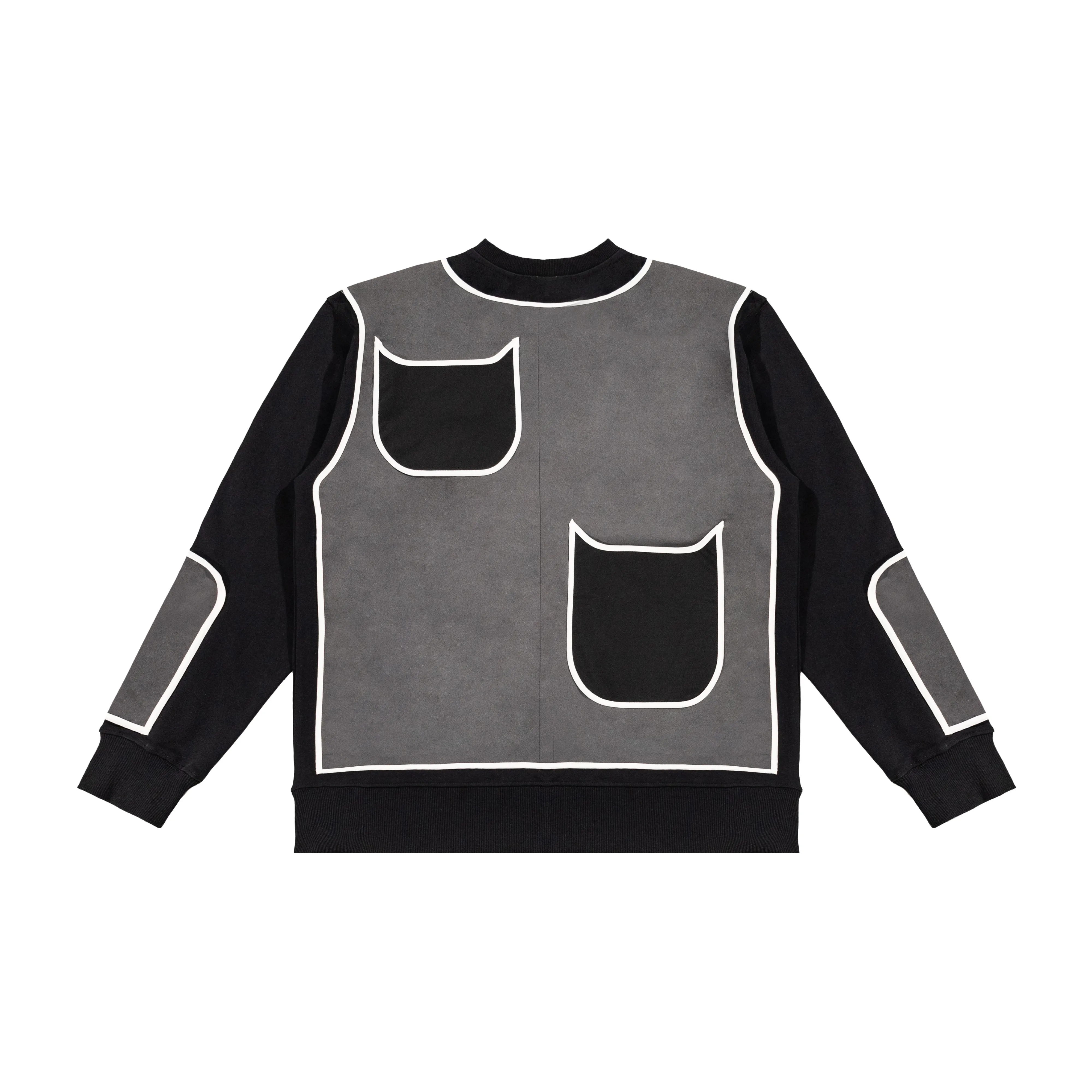 Custom Nike Sweatshirt Black Gray With White Outline Pattern