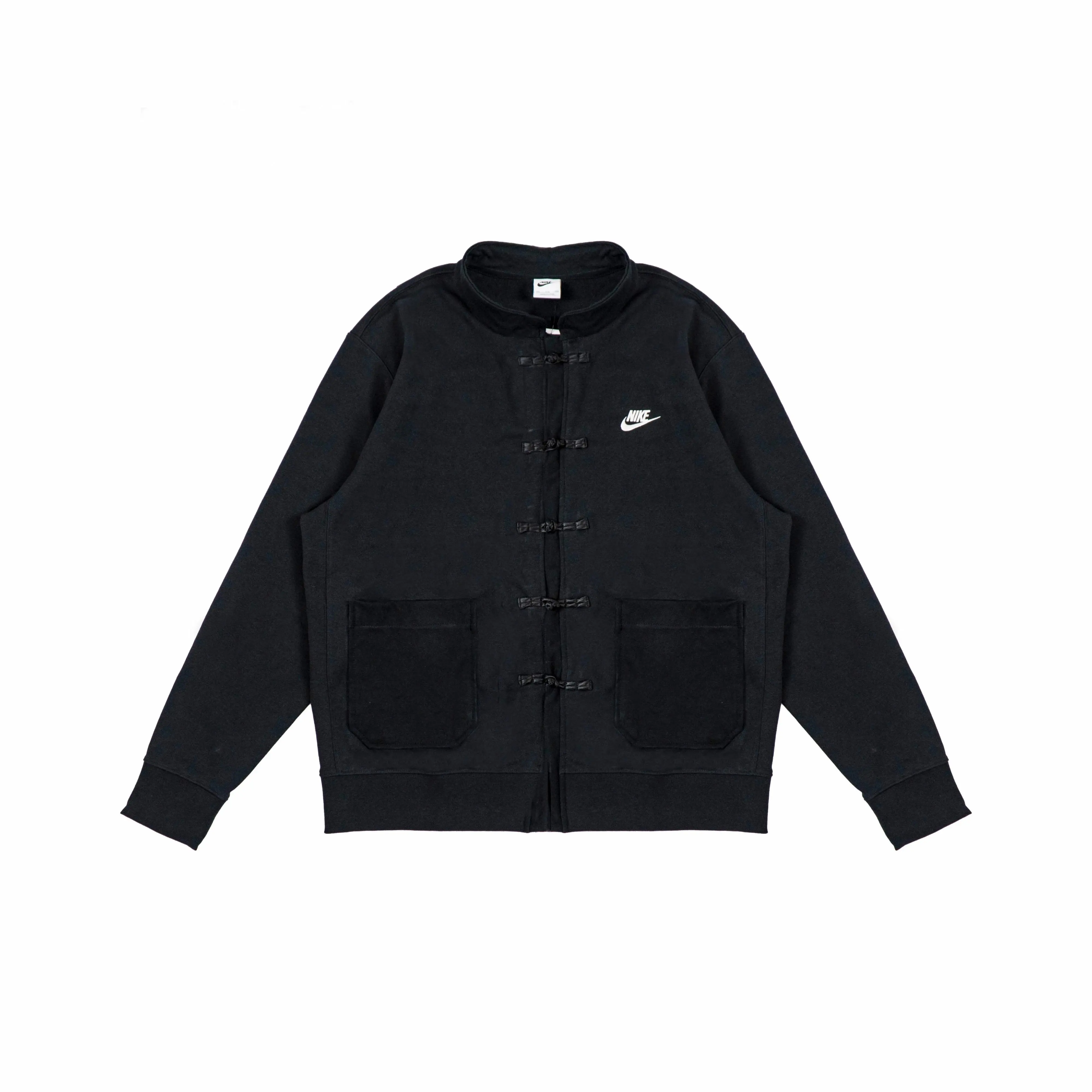 Custom Nike Sweatshirt Black With Chinese Knot Buttons