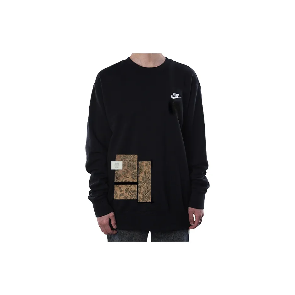 Custom Nike Sweatshirt Black With Paisley Pattern