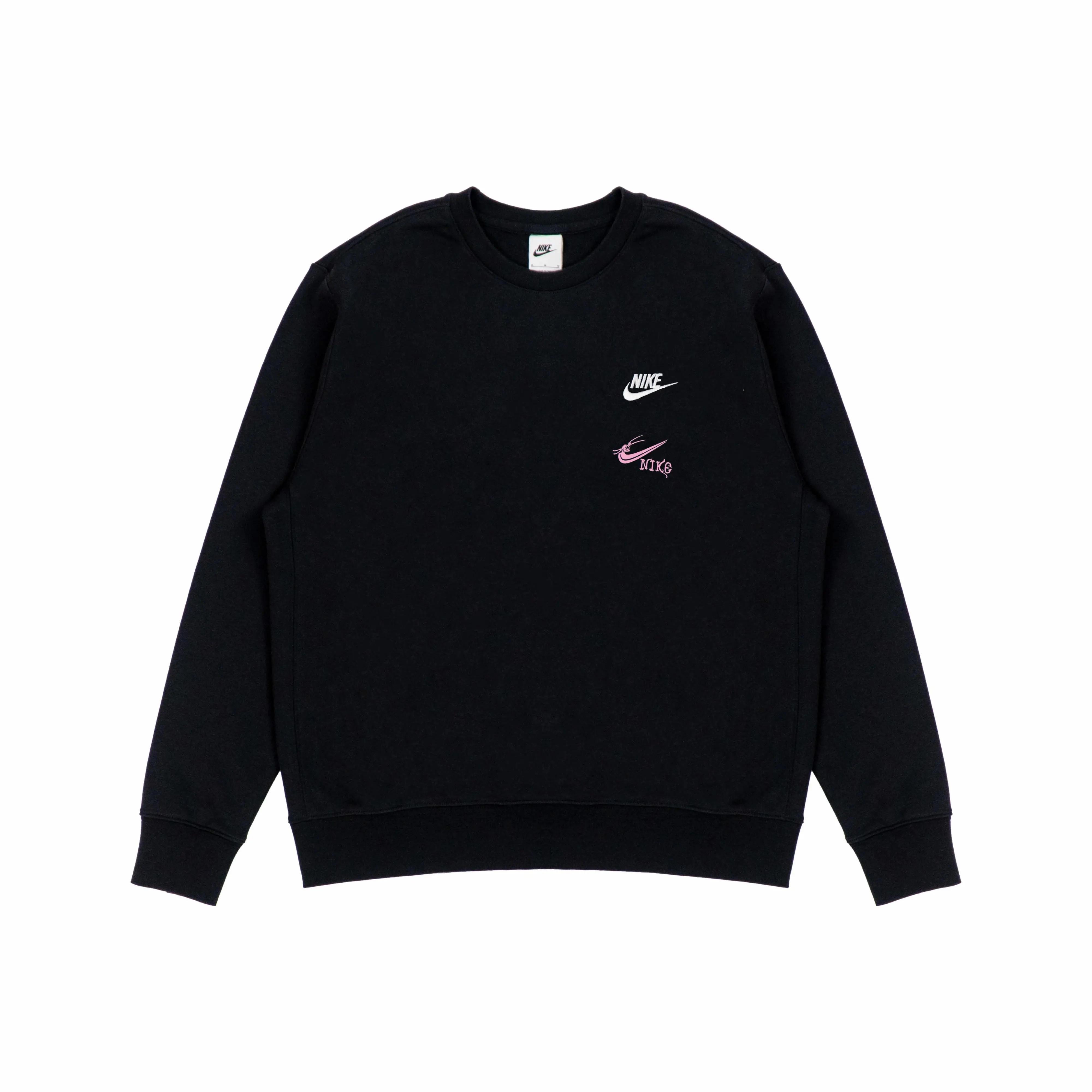Custom Nike Sweatshirt Black With Pink Logo