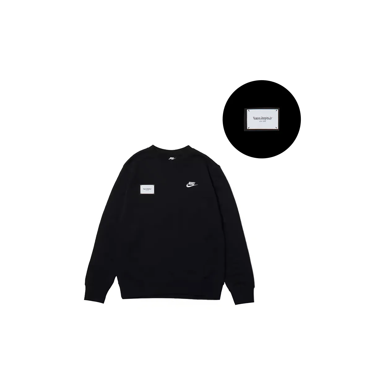 Custom Nike Sweatshirt Black With Small Logo Patch