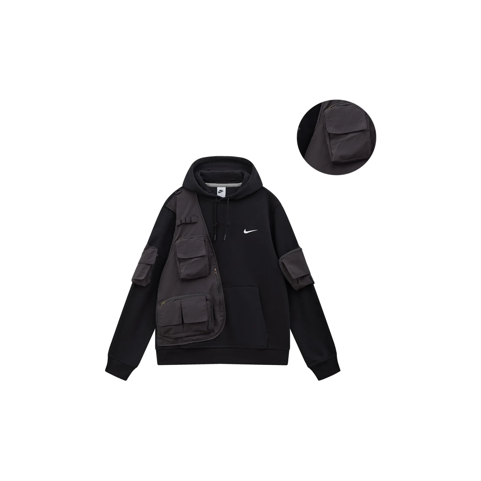 Custom Nike Sweatshirt Black With Utility Pockets