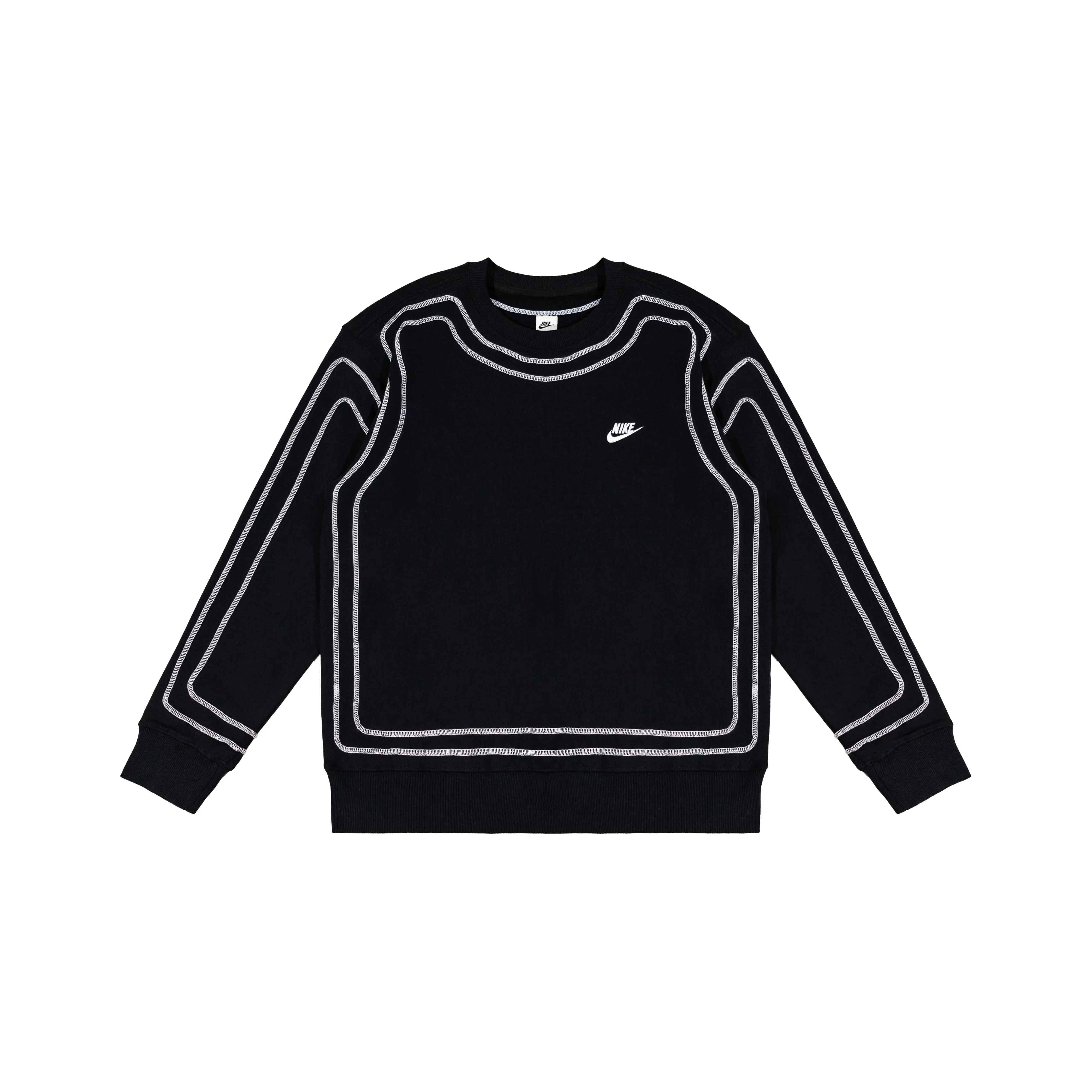 Custom Nike Sweatshirt Black With White Outline Design