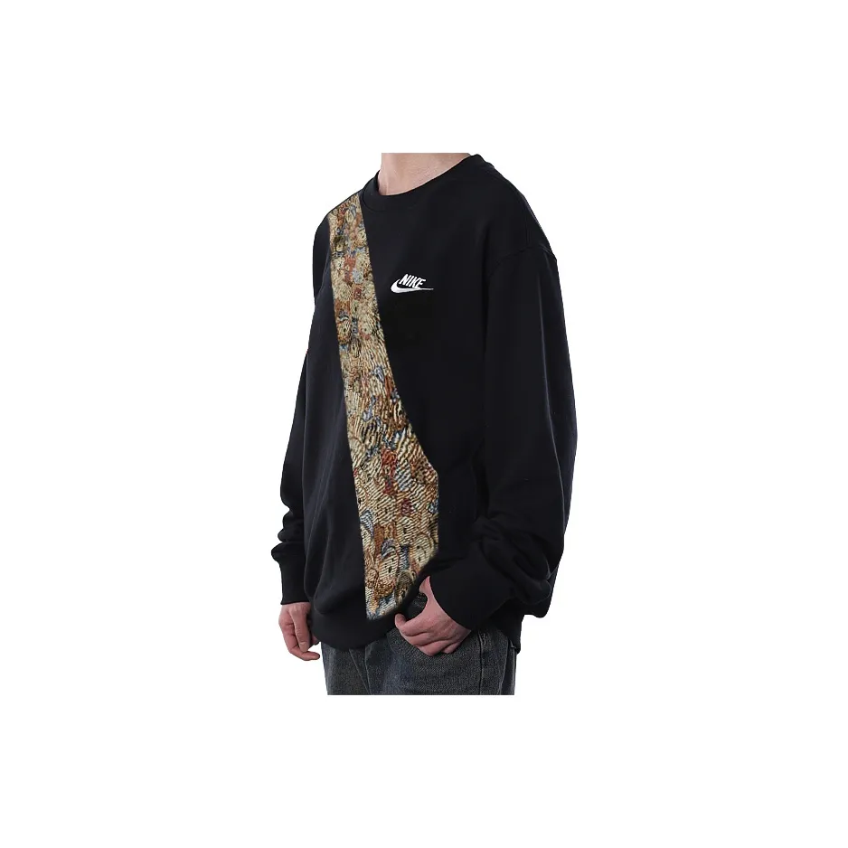 Custom Nike Sweatshirt Brown Teddy Bear Pattern Black