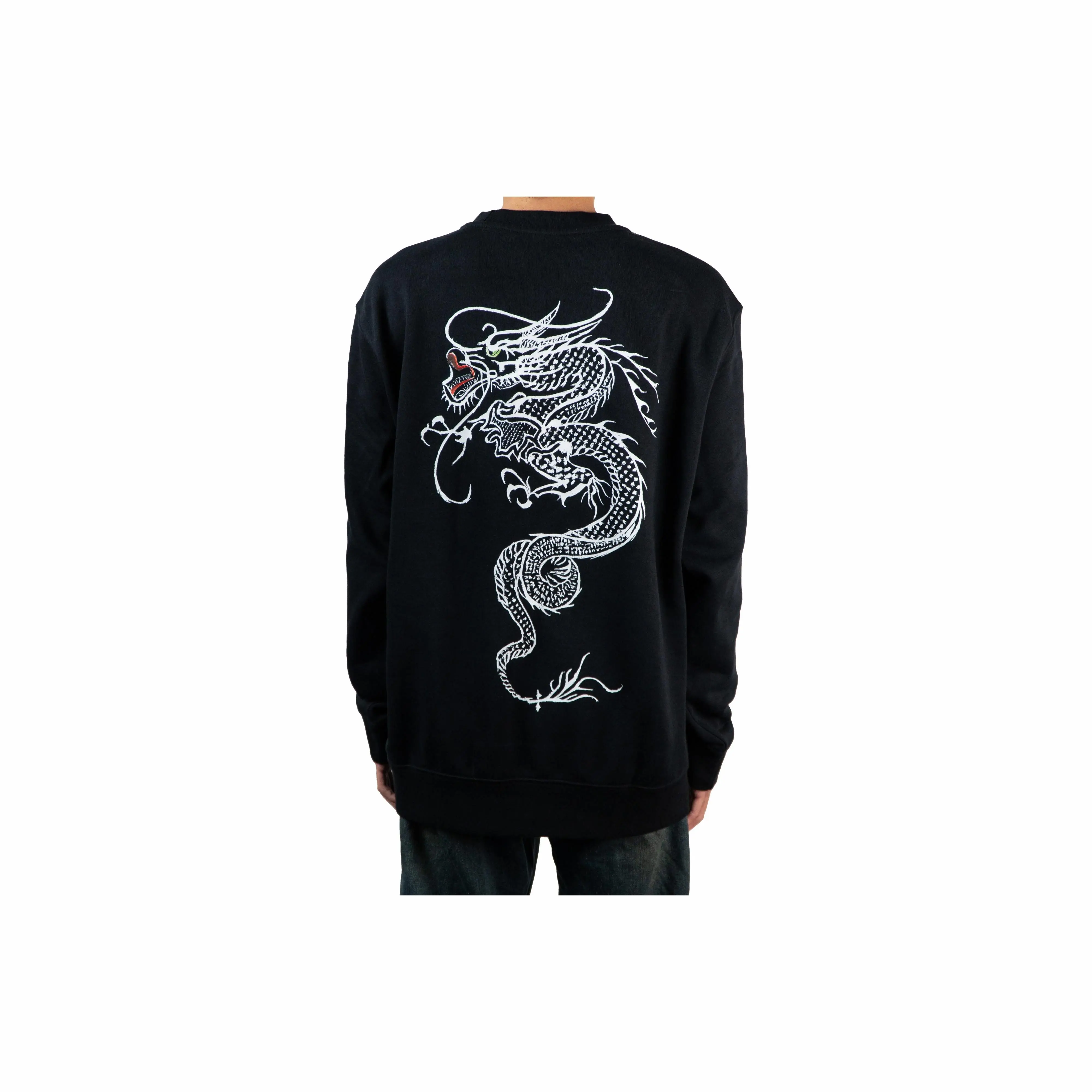 Custom Nike Sweatshirt White Blue Dragon Pattern
