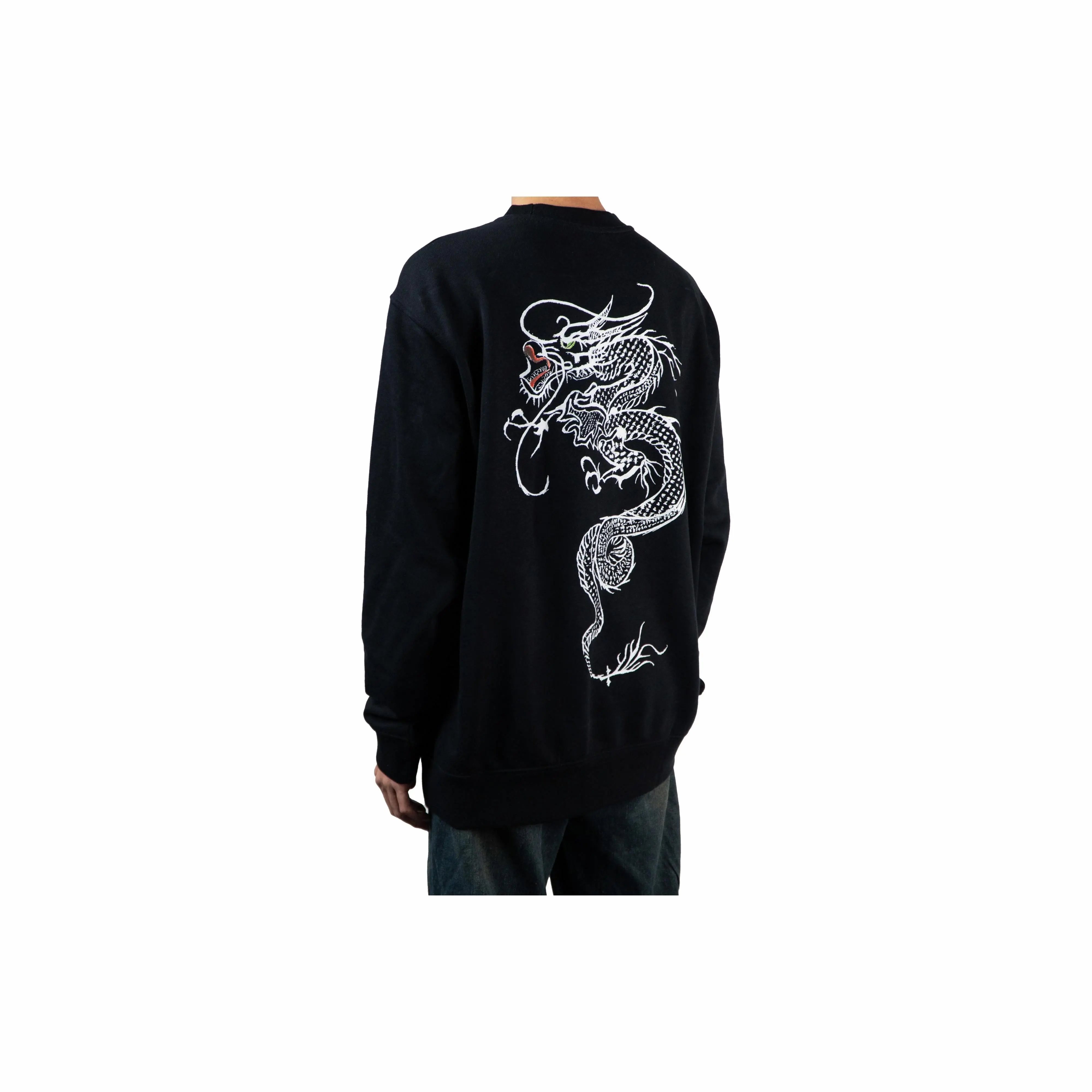 Custom Nike Sweatshirt White Blue Dragon Pattern
