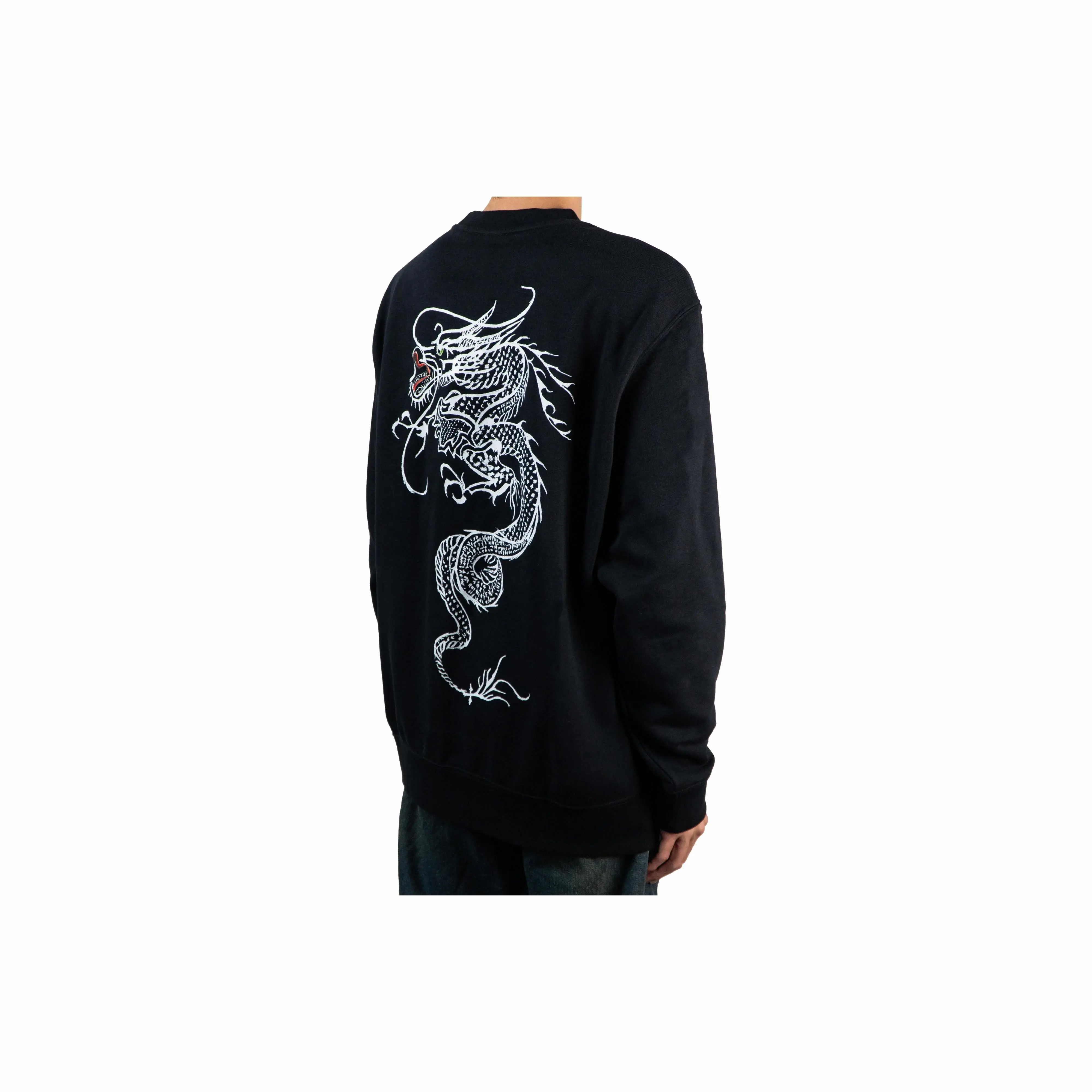 Custom Nike Sweatshirt White Blue Dragon Pattern