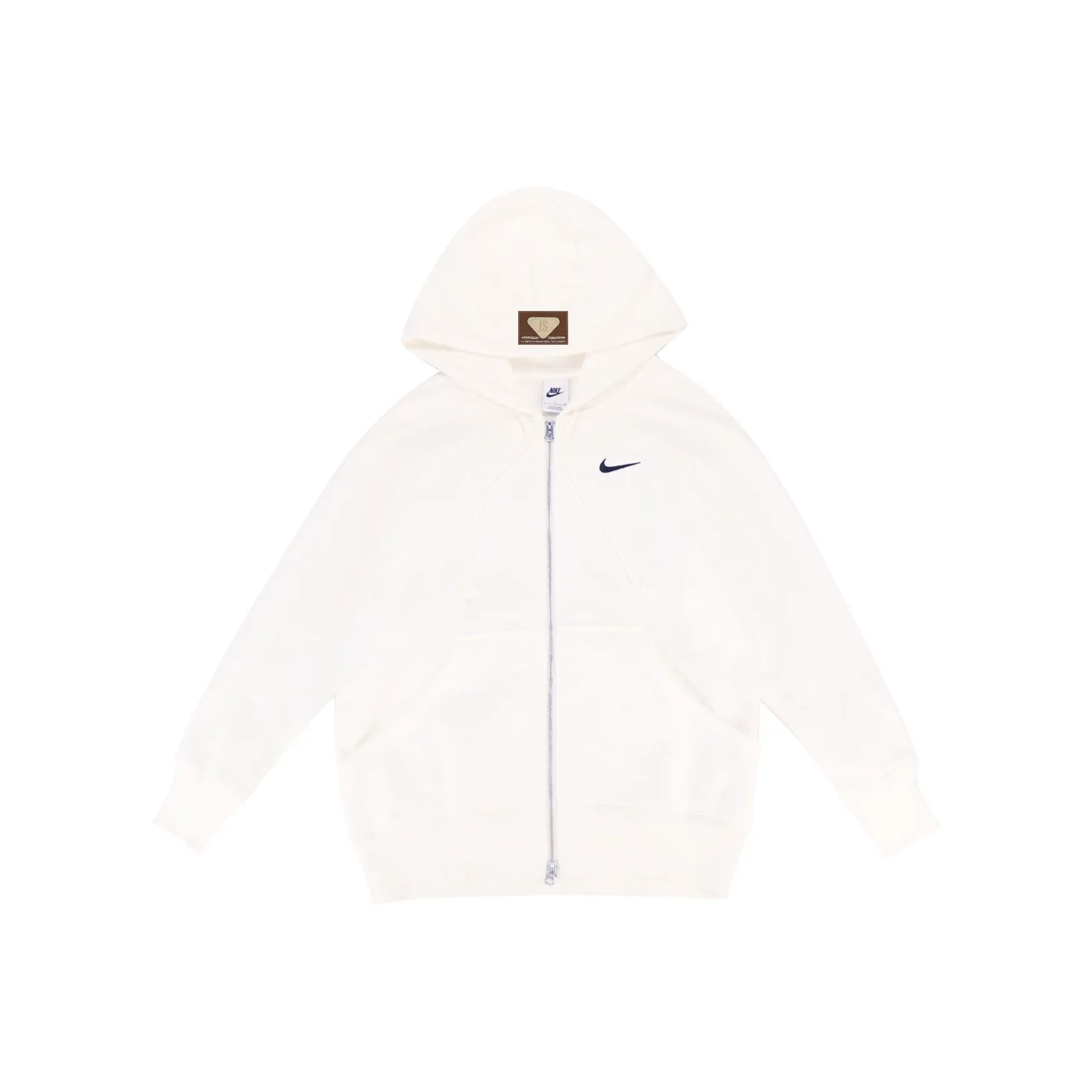 Custom Nike Sweatshirt White With Nike Swoosh And Brown Patch