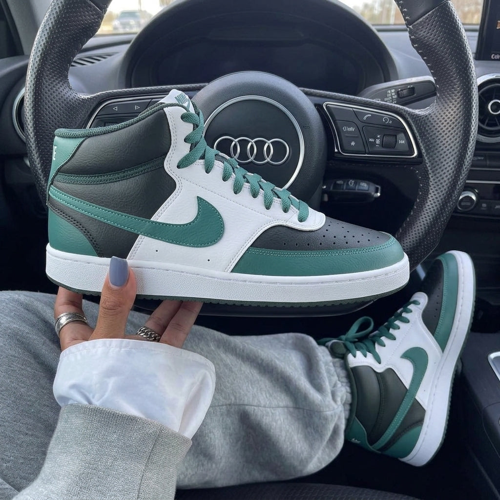 Dark Green Teal Panel Custom Nike Court Vision