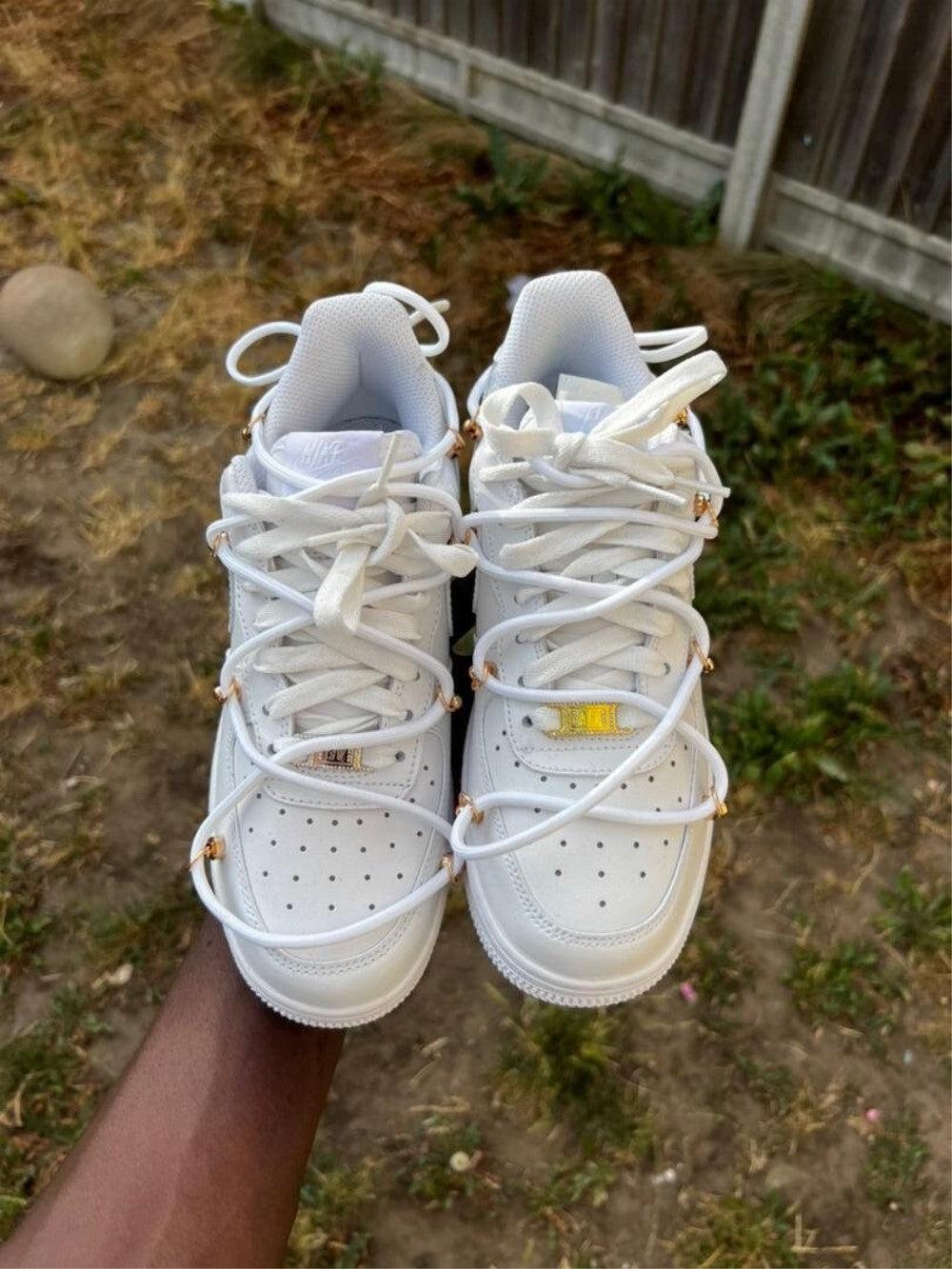 Deconstructed Shoelaces Custom Air Force 1-shecustomize