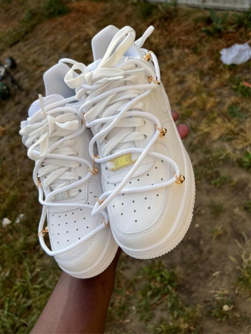 Deconstructed Shoelaces Custom Air Force 1-shecustomize