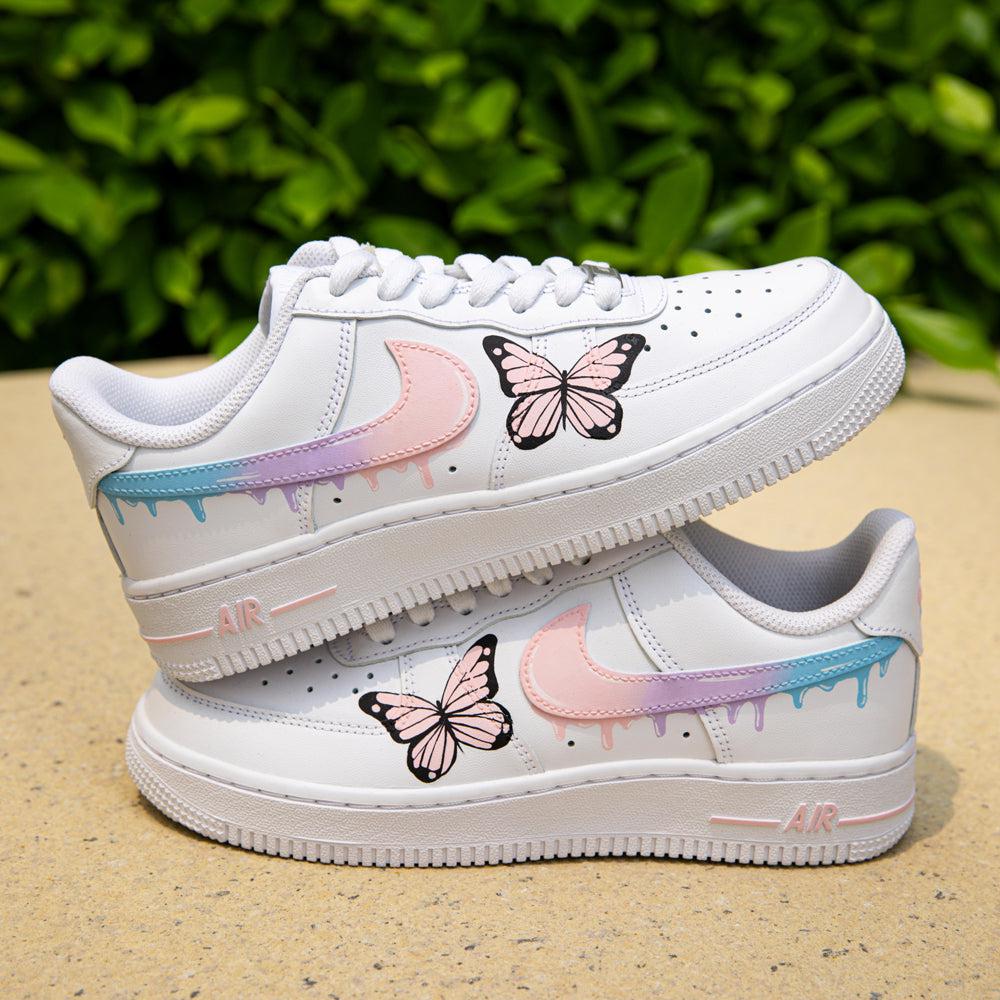 Drip Butterfly Ink Air Force 1s Custom Shoes Sneakers-shecustomize