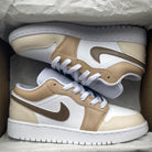 Custom Jordans Brown White Beige Low