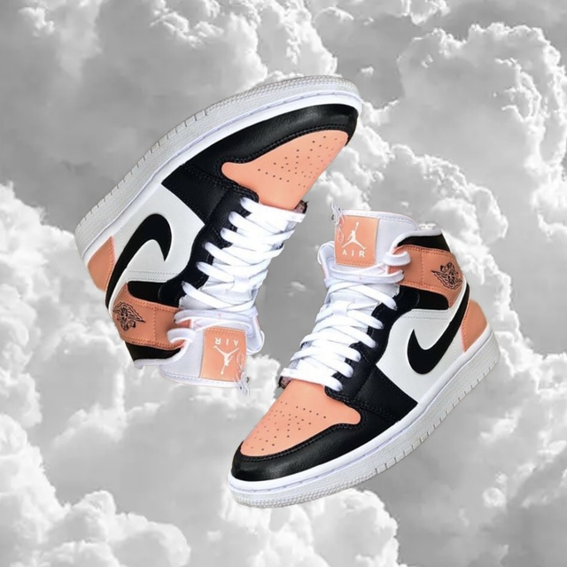 Custom Jordans Black White Orange