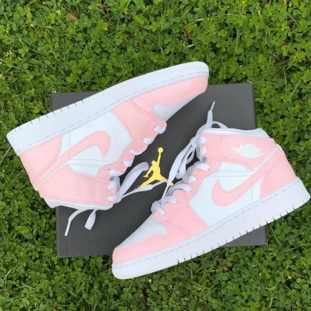 Custom Jordans Baby Pink White