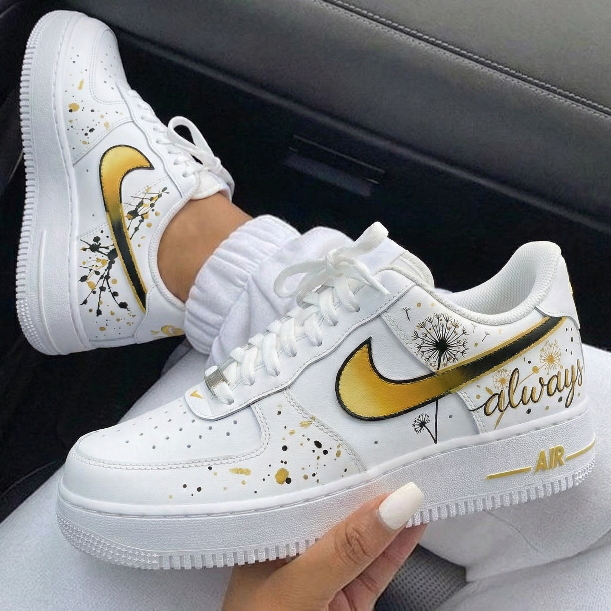 Gold Dandelion Custom Air Force 1-shecustomize