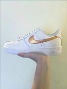 Gold Swoosh Custom Air Force 1-shecustomize