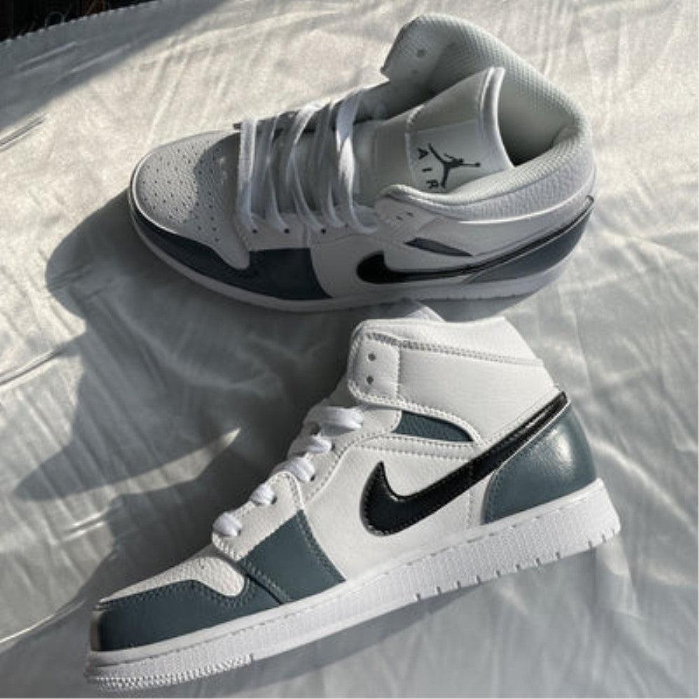 Gray Black Custom Air Jordan 1-shecustomize