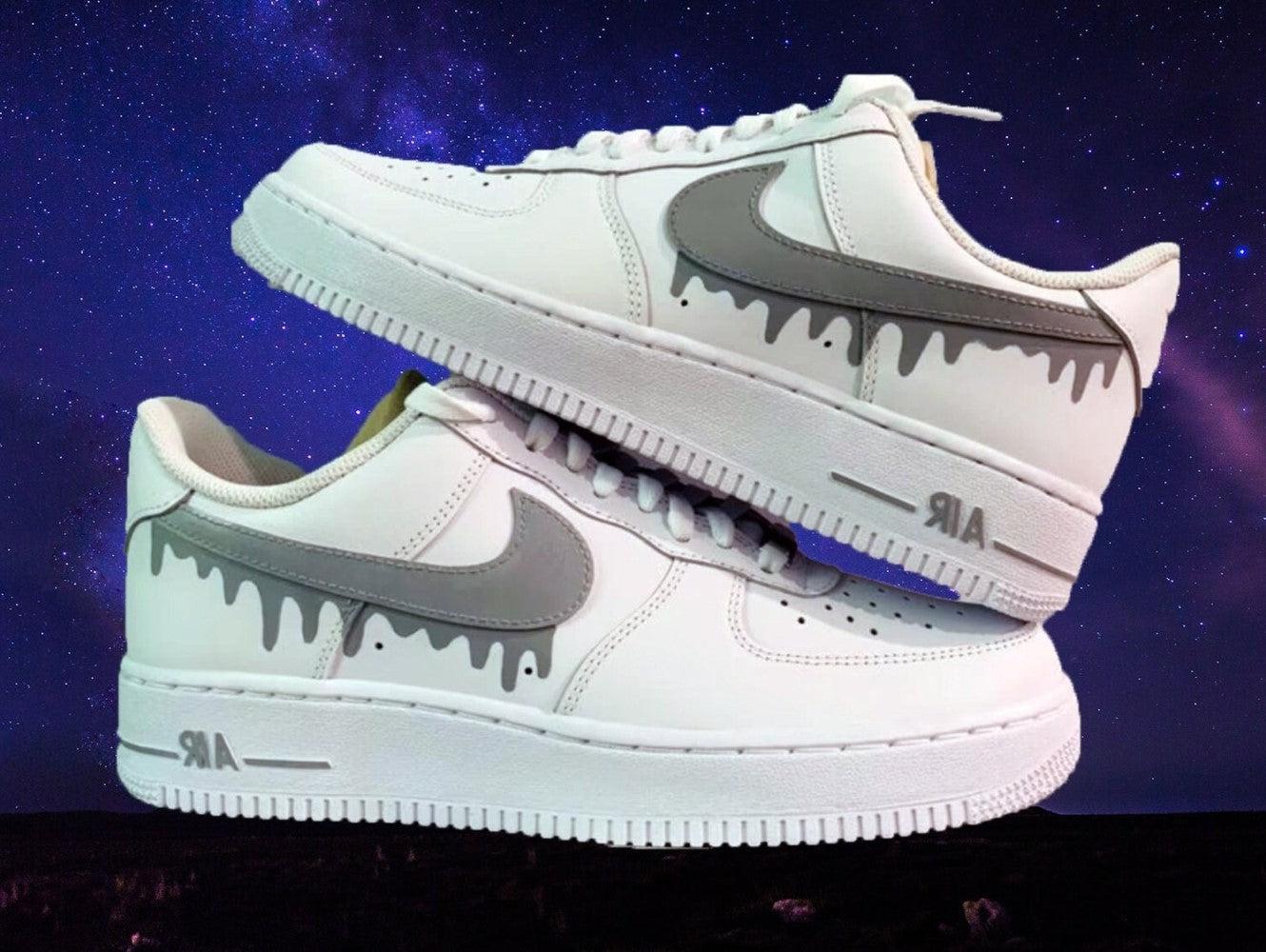 Gray Drip Custom Air Force 1-shecustomize