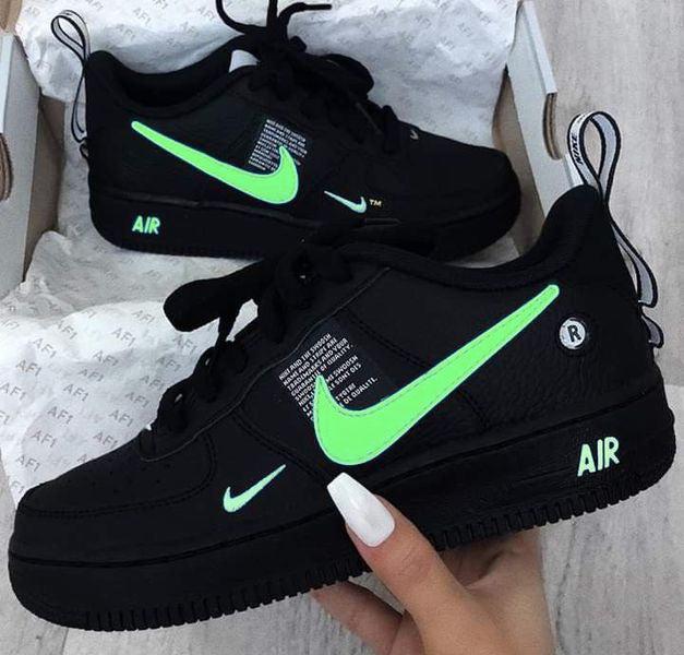 Green Black Custom Air Force 1-shecustomize