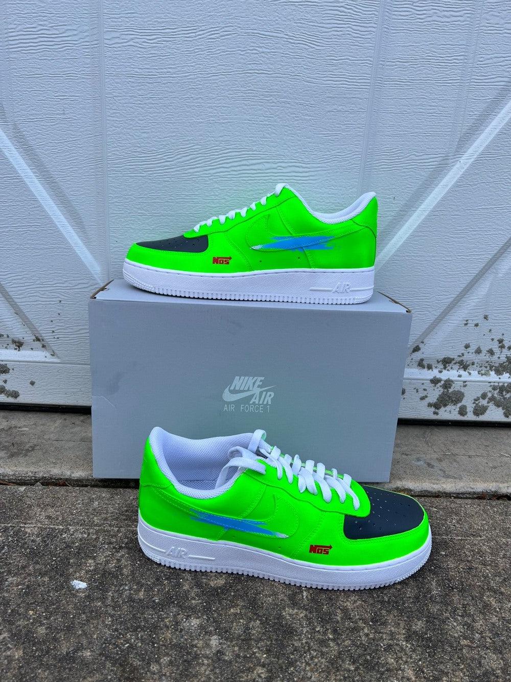 Green Black Custom Air Force 1-shecustomize