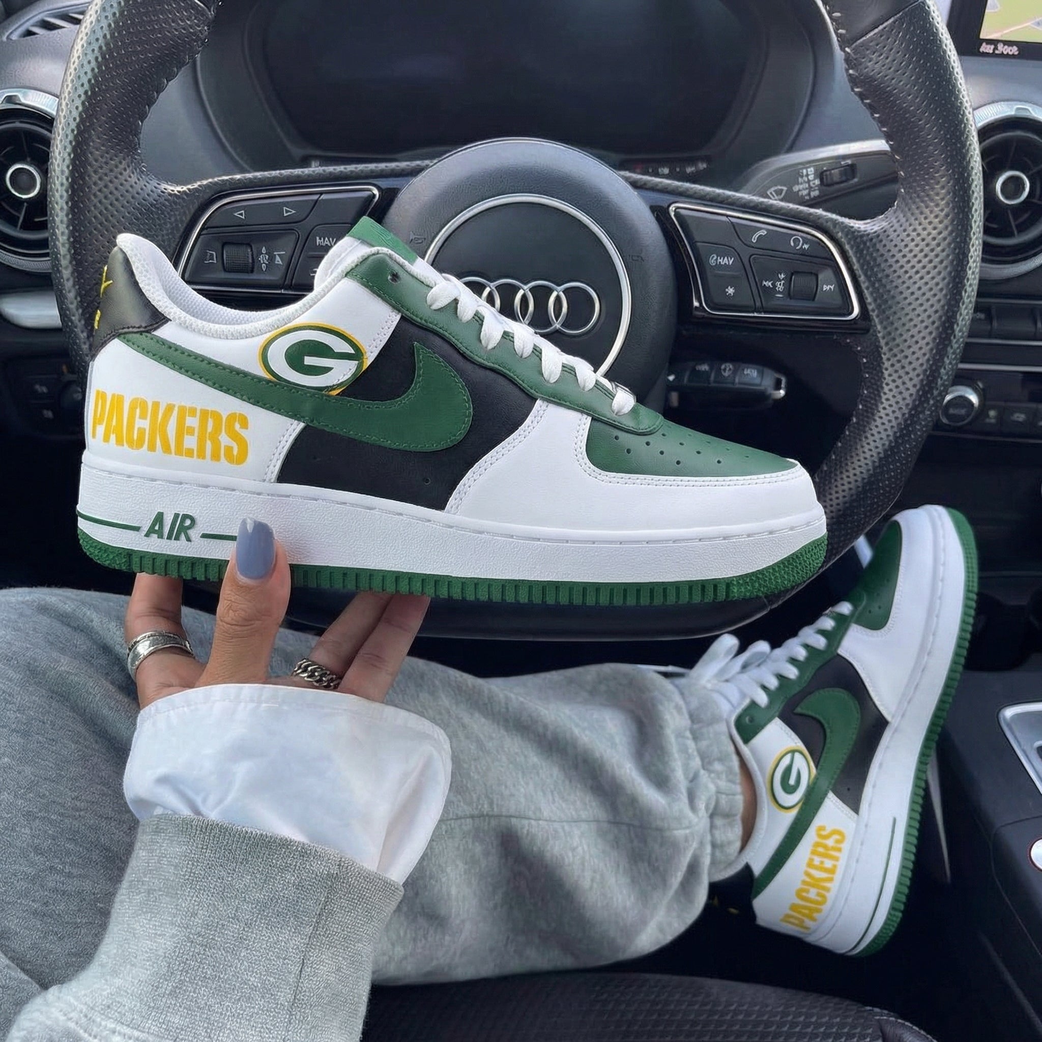 Green Black Packers Logo Custom Air Force 1-shecustomize