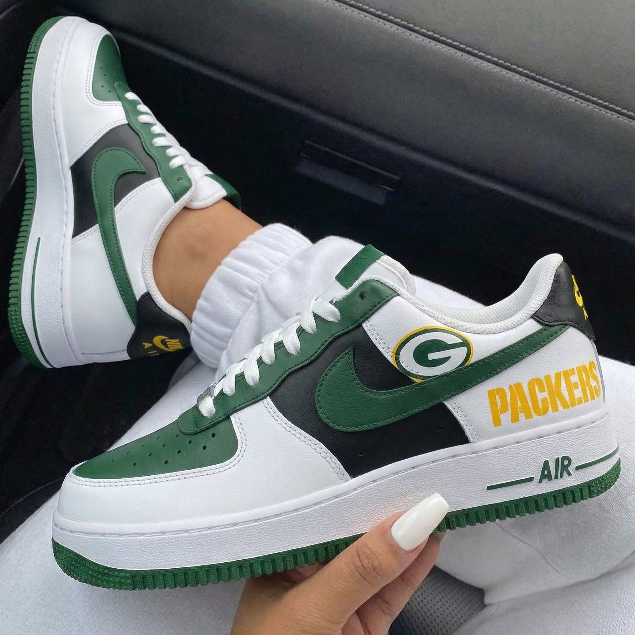 Green Black Packers Logo Custom Air Force 1-shecustomize