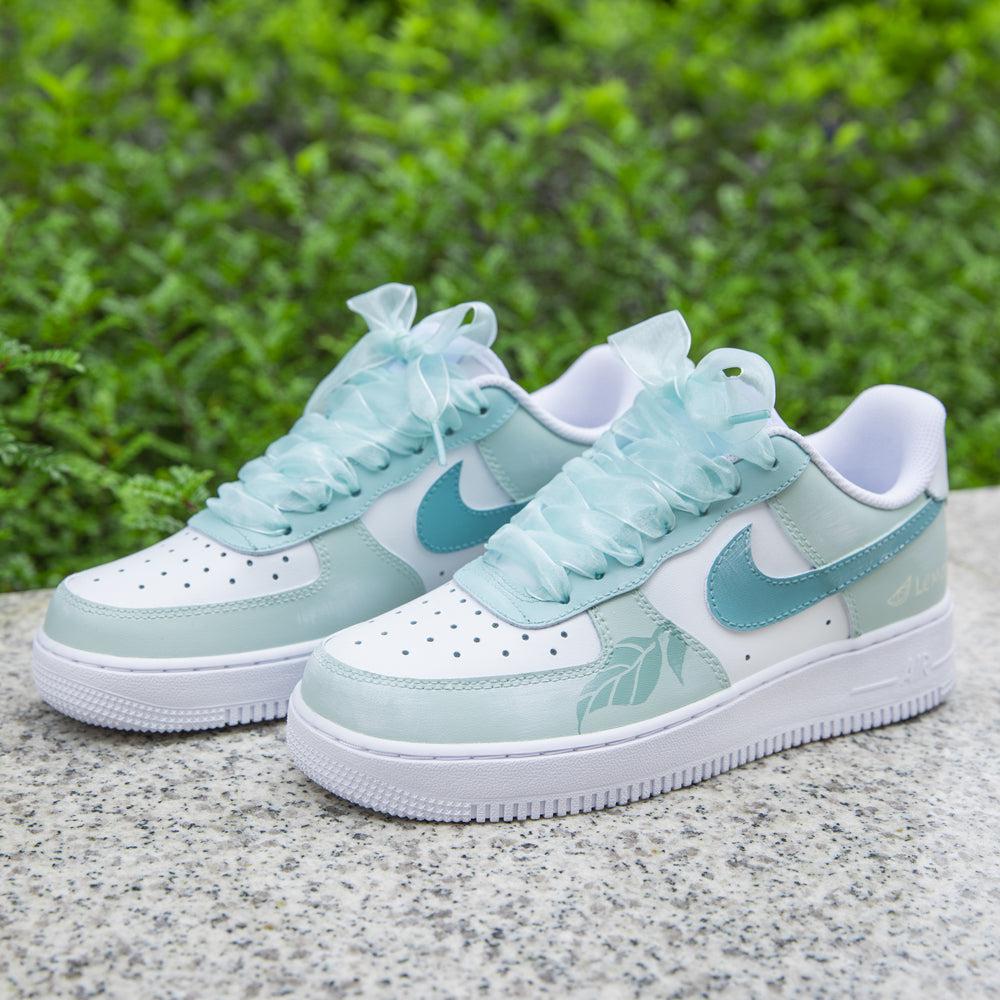 Green Butterfly Leaves Air Force 1s Custom Shoes Sneakers-shecustomize