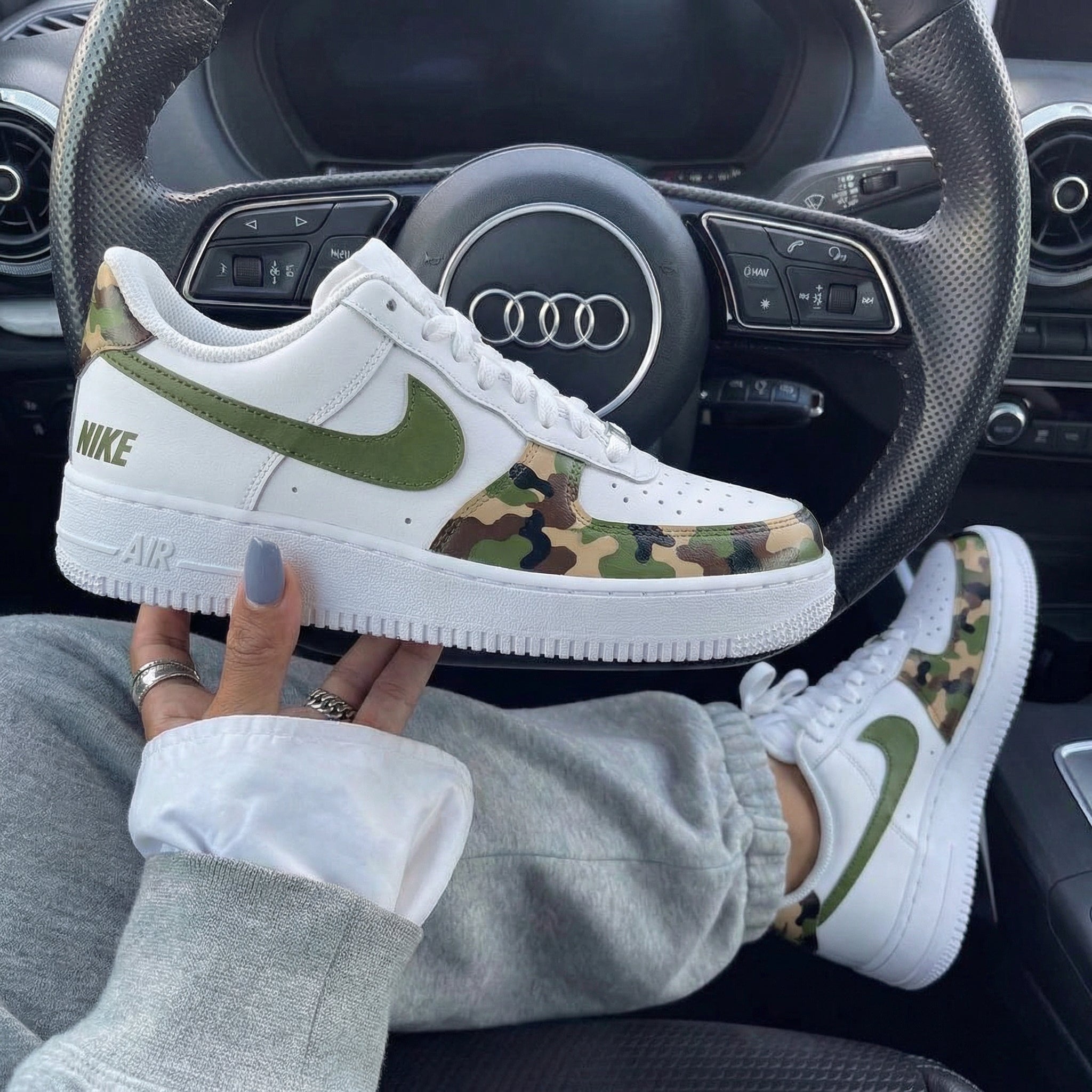 Green Camo Custom Air Force 1-shecustomize