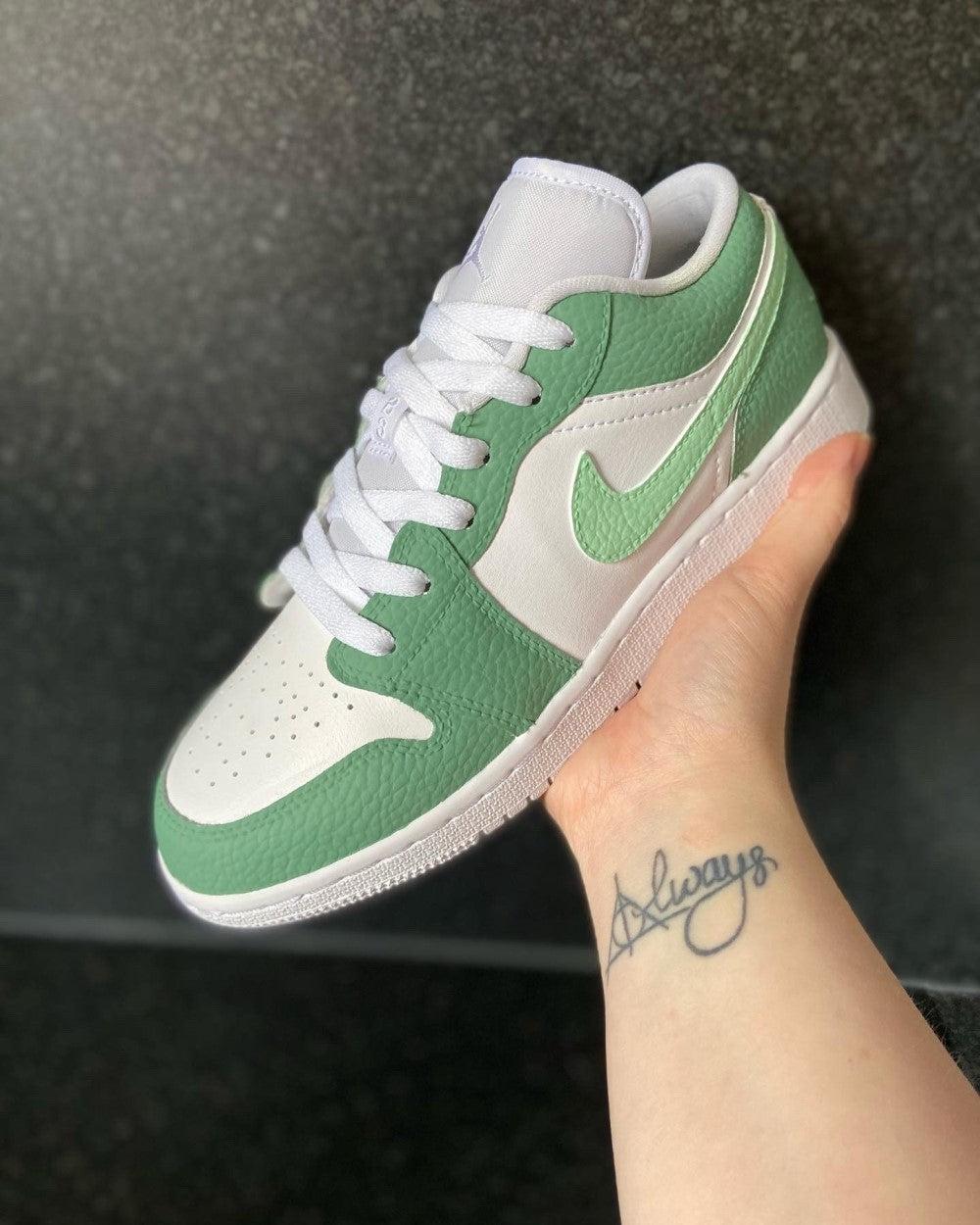 Green Custom Air Jordan 1-shecustomize