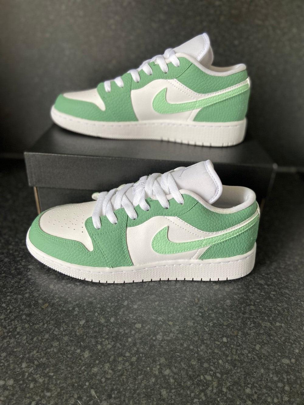 Green Custom Air Jordan 1-shecustomize