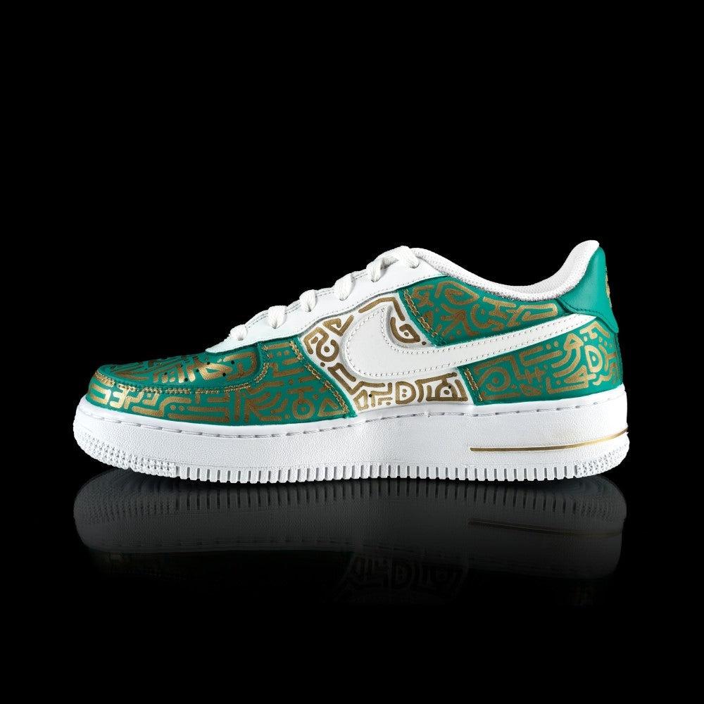 Green Gold Doodle Custom Air Force 1-shecustomize