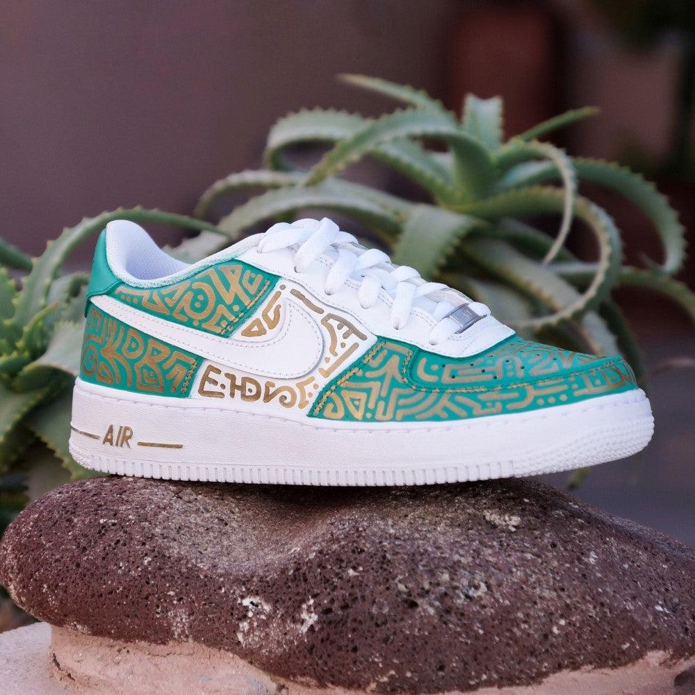 Green Gold Doodle Custom Air Force 1-shecustomize