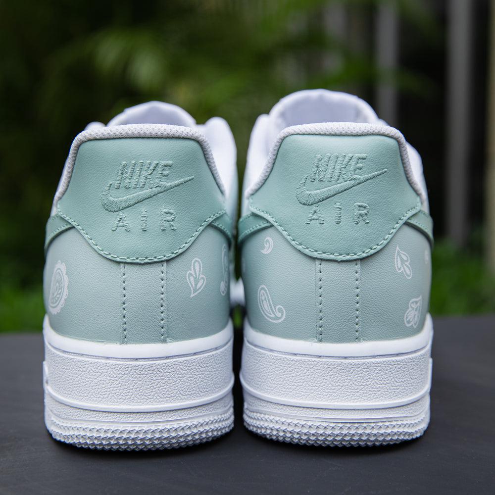 Green Paisley Air Force 1s Custom Shoes Sneakers-shecustomize