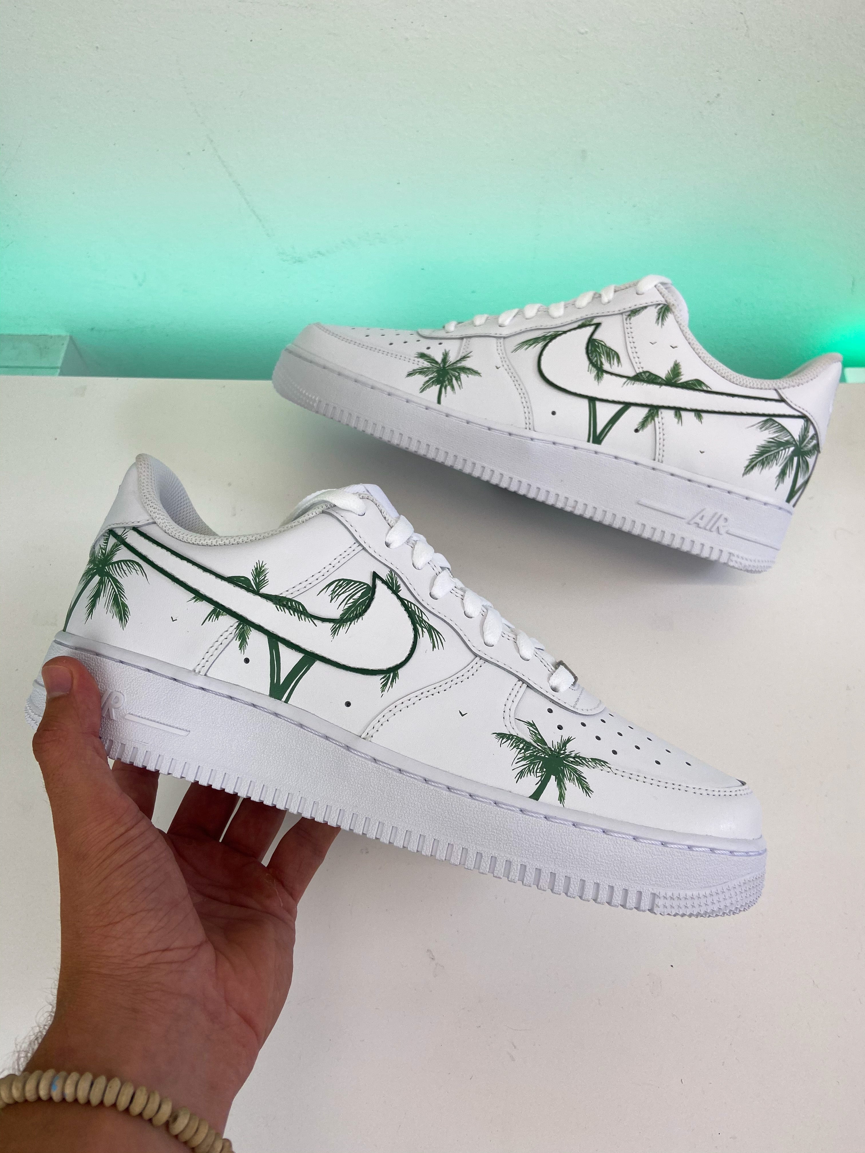 Green Palm tree Custom Air Force 1-shecustomize