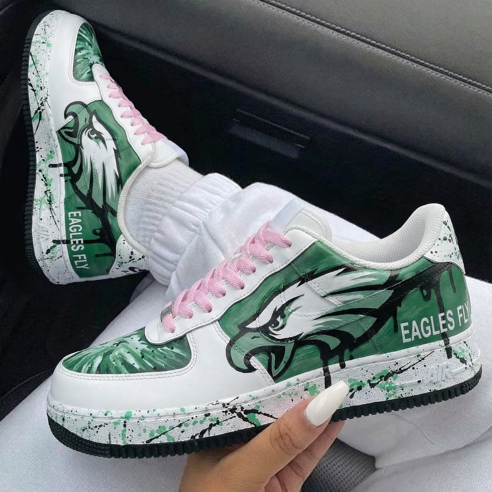 Green Pink Eagle - themed Custom Air Force 1-shecustomize