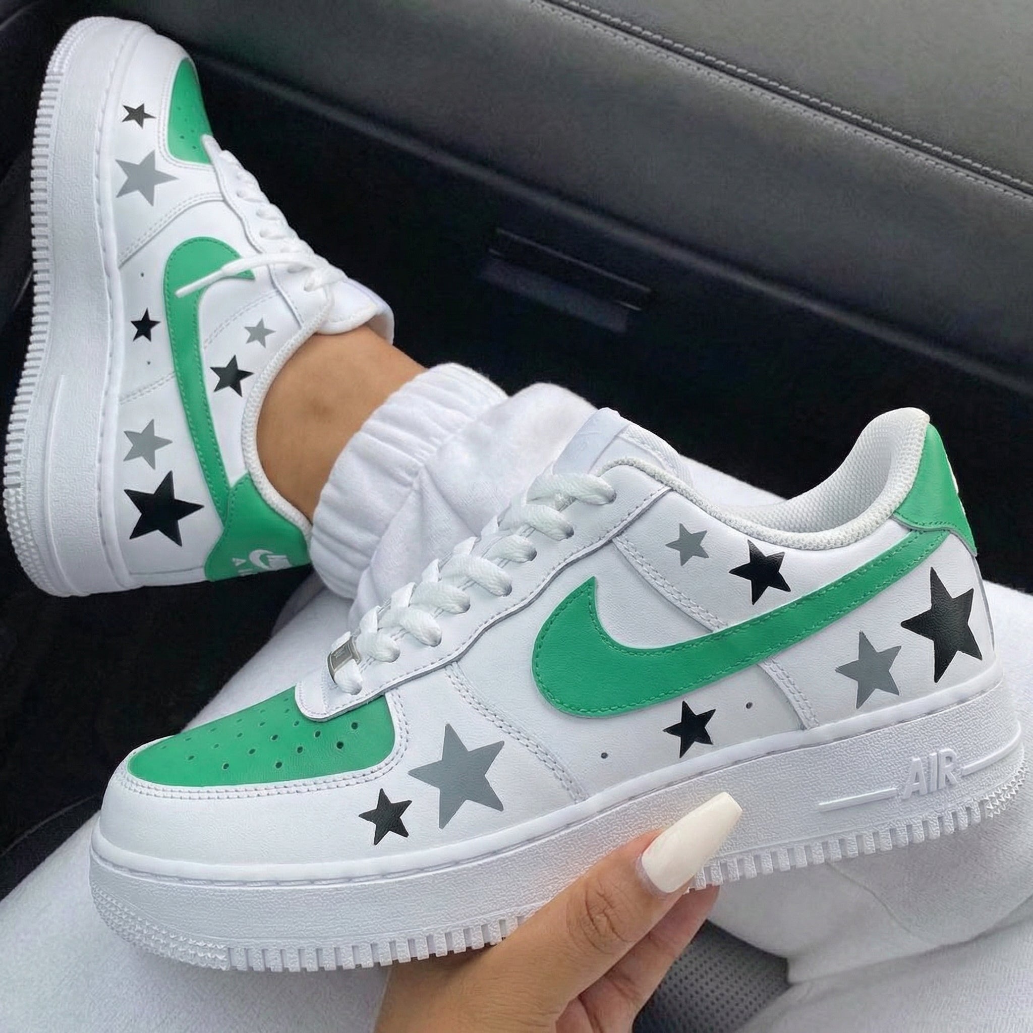 Green Stars Custom Air Force 1-shecustomize