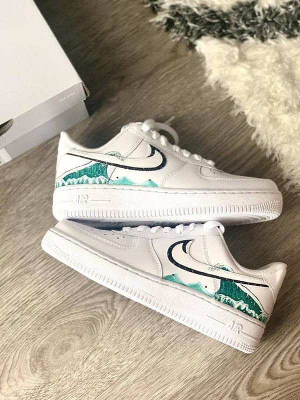 Green Wave Custom Air Force 1-shecustomize